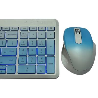 Premium Multi-Device Wireless Keyboard & Ergonomic Mouse Combo | Bluetooth, 2.4G Mac/Windows